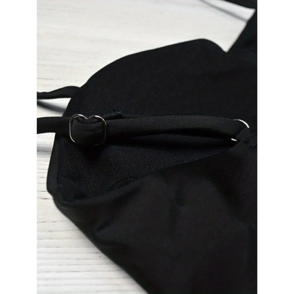 BNWT Isabelle LaRue Black Strappy Bitcoin One-Piece Swimsuit - Picture 7 of 7